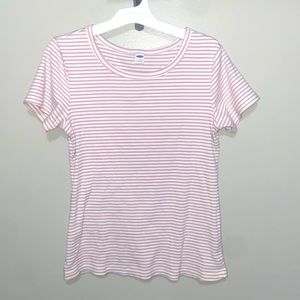 Old Navy striped pink and white shirt
